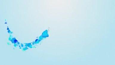 清新水墨浮动扩散蓝色水珠logo片头片尾视频的预览图
